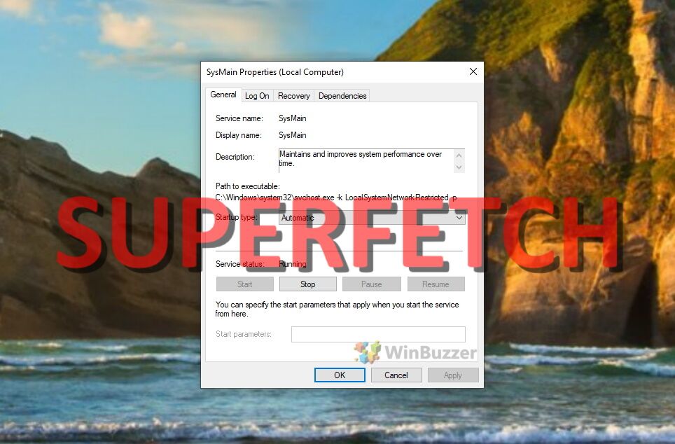How to Enable and Disable the Windows 10 SysMain Service