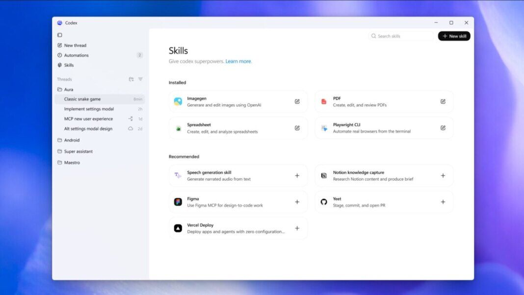 OpenAI Codex Windows Skills