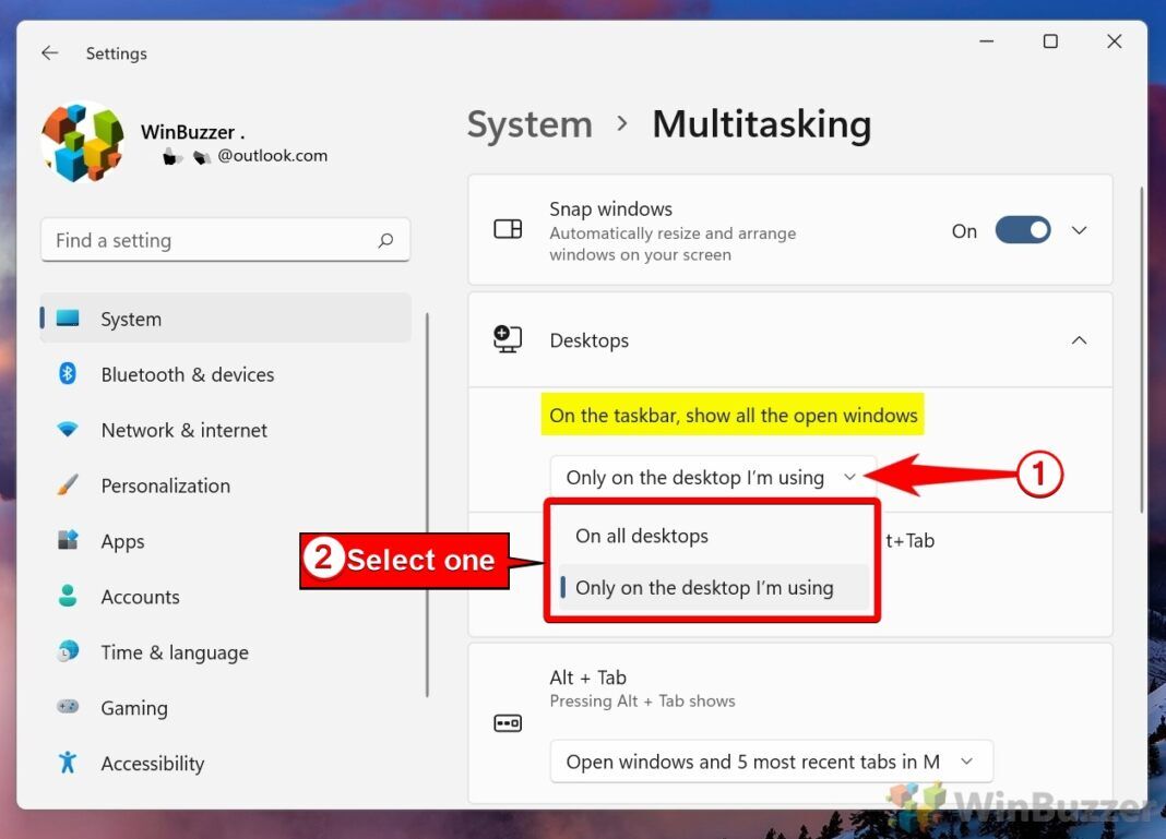 How to Show All Open Windows on the Taskbar in Windows 11