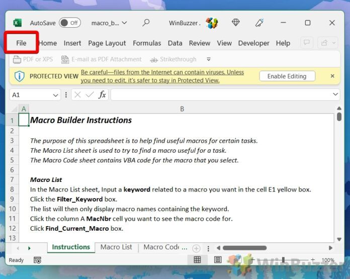 How to Enable Macros in Excel for Single or All Workbooks