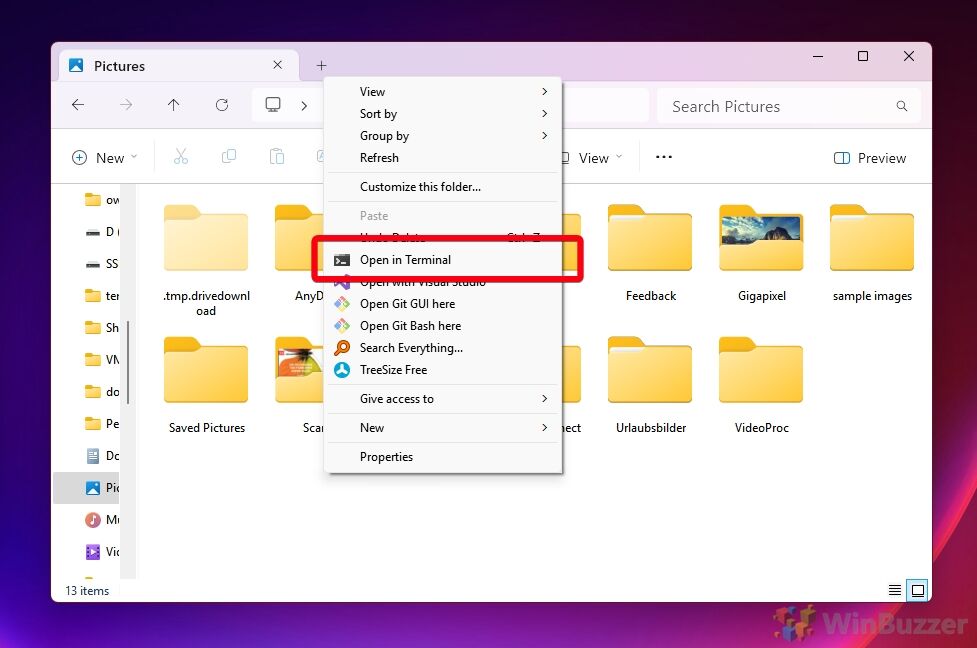 How to Open a File or Folder in Terminal in Windows 11 - WinBuzzer