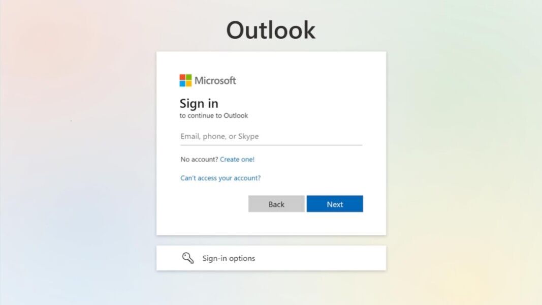 Microsoft Outlook Sign-In Page