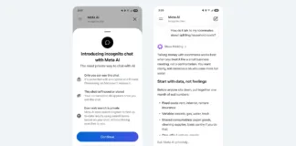 Meta AI Incognito chat