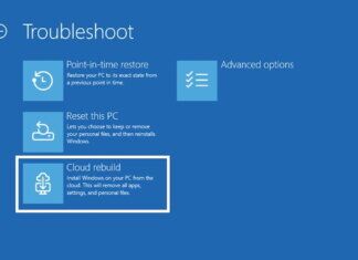 Windows 11 - Windows Recovery Environment - Cloud Rebuild