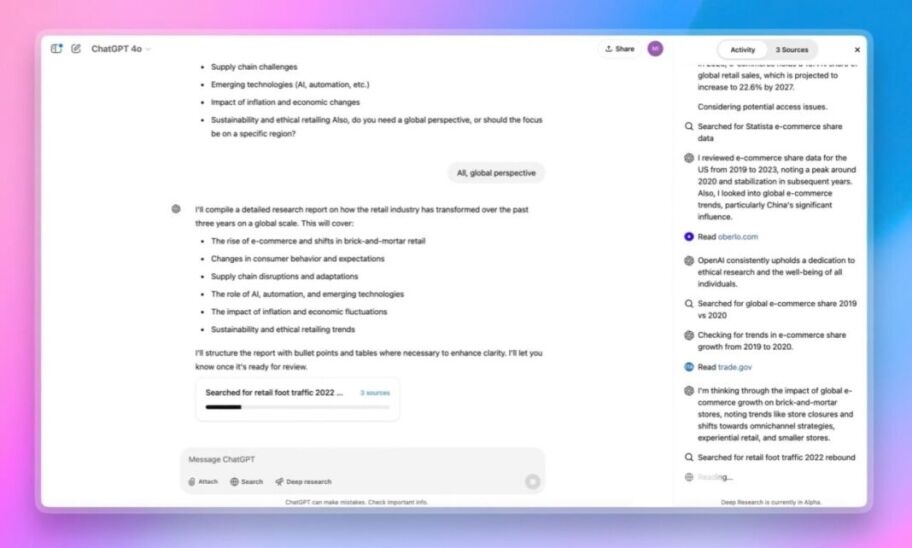 OpenAI Deep Research GPT-4o official