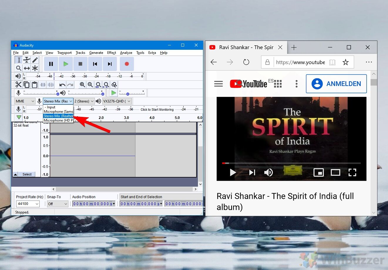 Windows 10 - Audacity - Setting Stereo Mix as Recording Device