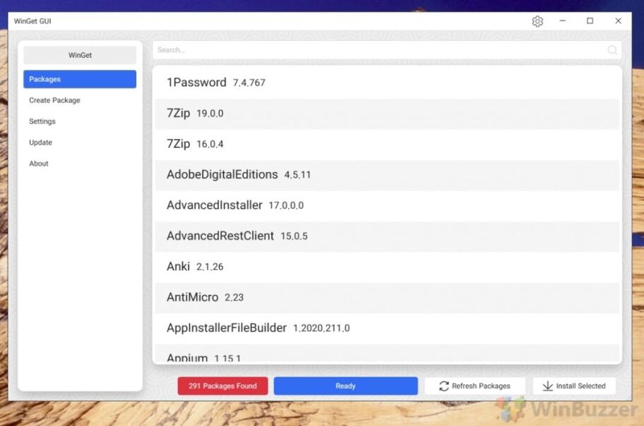 Windows 10 - WinGET GUI