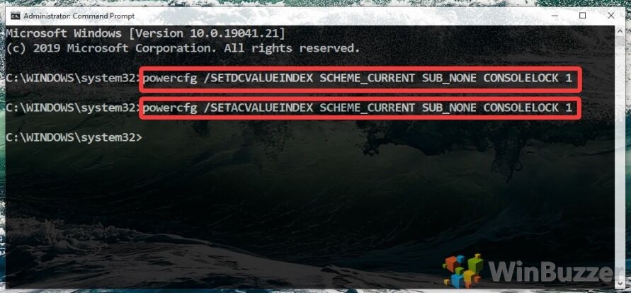 Windows 10 - Command Prompt - Turn on Require Sign-In