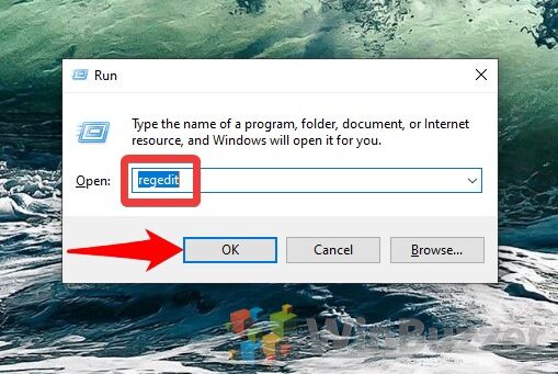 Windows 10 - Run - regedit