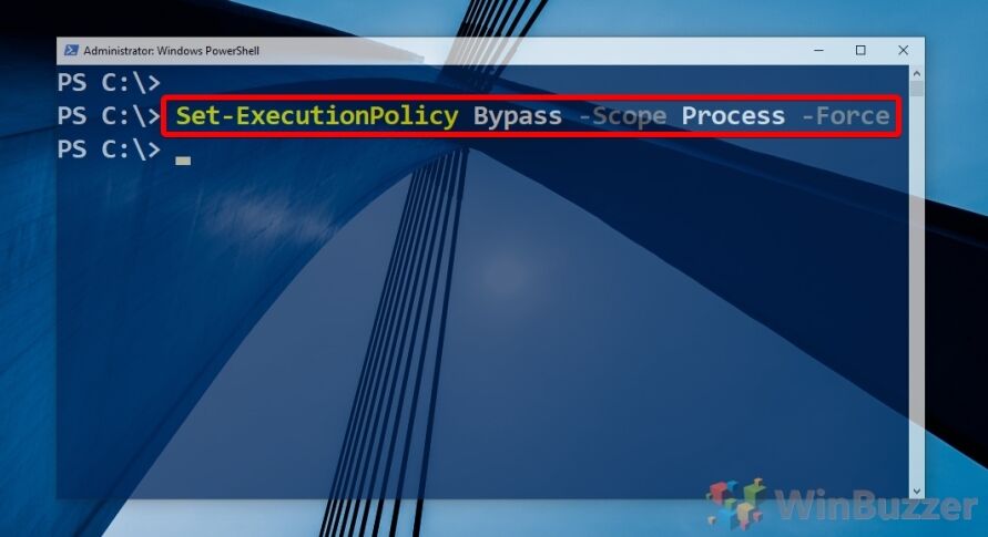 Windows 10 - PowerShell - Set Execution Policy for Process
