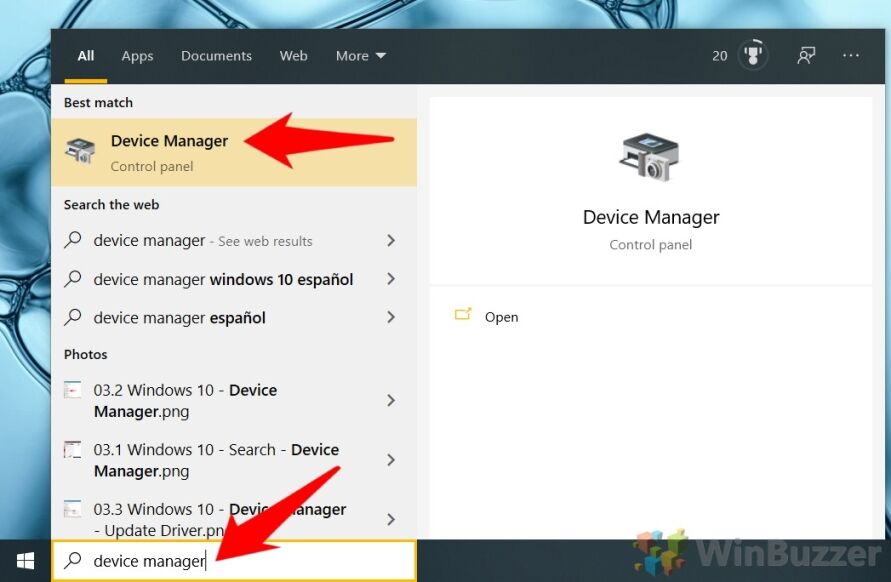 Windows 10 - Open Device Manager