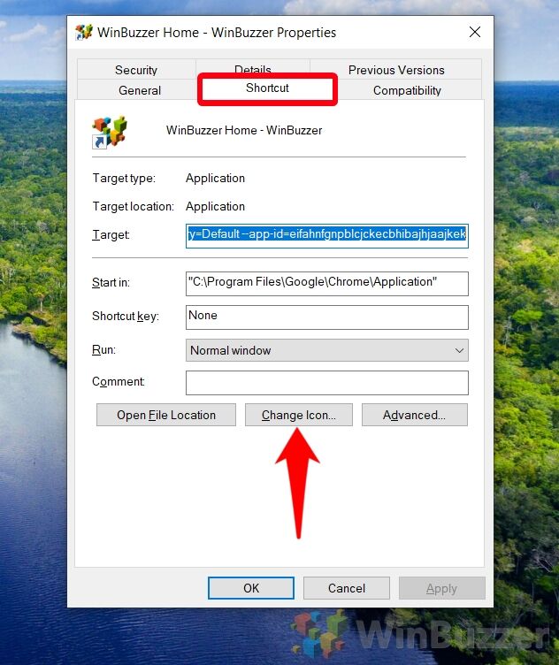 Windows 10 - Shortcut - Properties - Change Icon