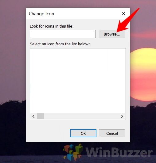 Windows 10 - Shortcut - Properties - Change Icon - Browse