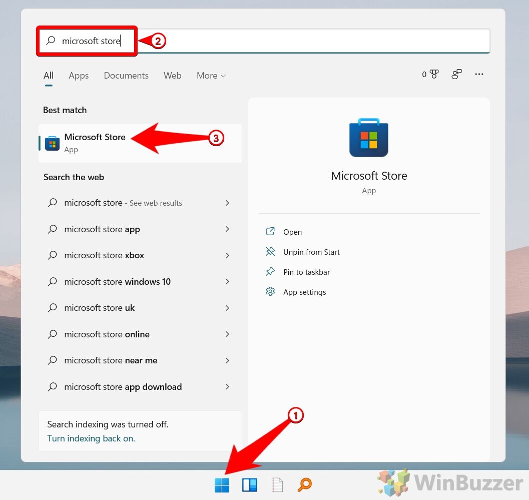 Windows 11 - Open Microsoft Store