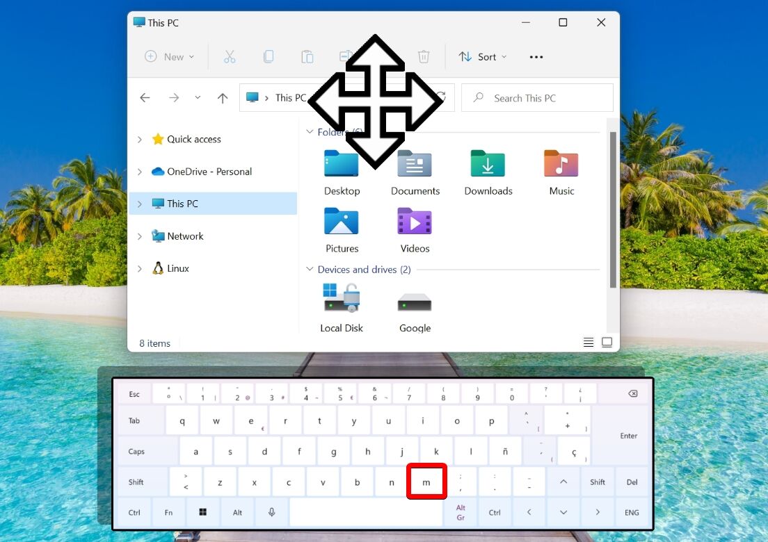 Windows 11 - Keyboard - ALT+SPACE - M