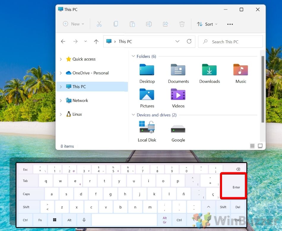 Windows 11 - Keyboard - ALT+SPACE - M - ARROWS - ENTER