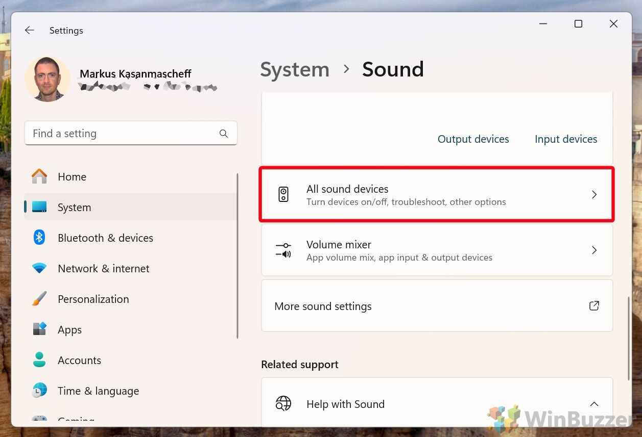 Windows 11 - Select All sound devices