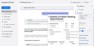 Google AI Studio Gemini 2.0 Flash Thinking Reasoning Model