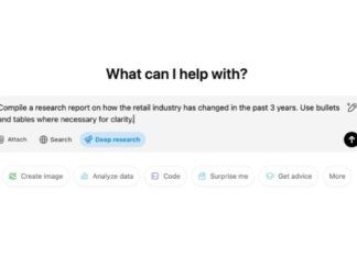 OpenAI Deep Research search input official