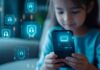 A kid holding a locked smartphone