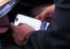 Photo showing Mike Waltz using the TM SGNL app (Image: Reuters)